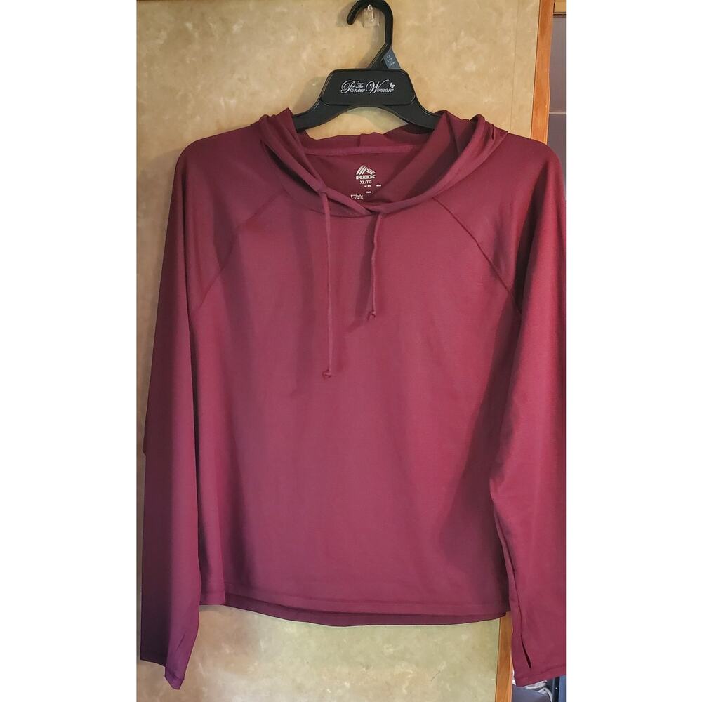 RBX Performance Pullover Hooded Top Womens Size X- Large Thumbholes Stretch